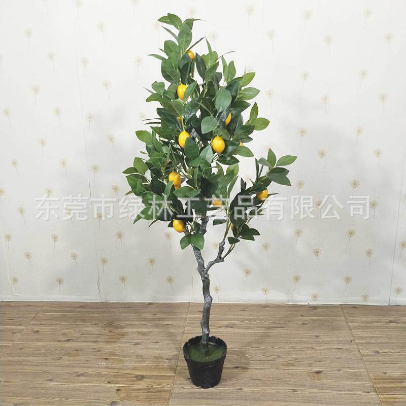 厂家直销家居客厅装饰仿真柠檬树枝盆栽景区落地摆件仿真植物果树