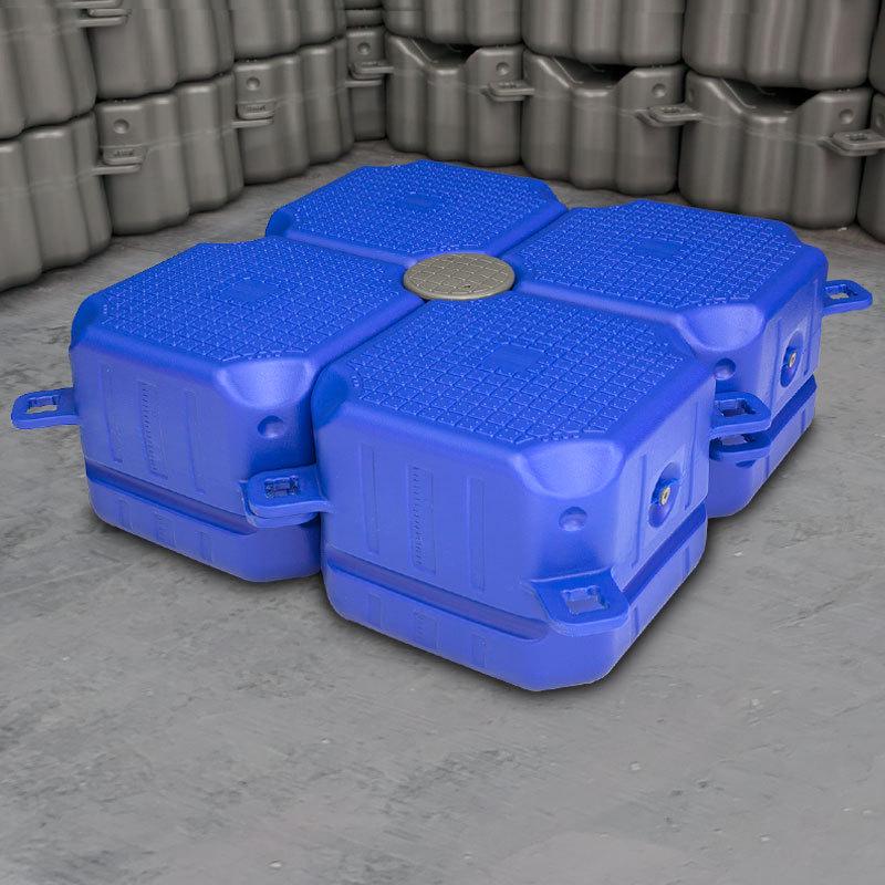 汉方塑业水上浮筒平台塑料浮动码头海上浮桥摩托艇泊位浮标厂家