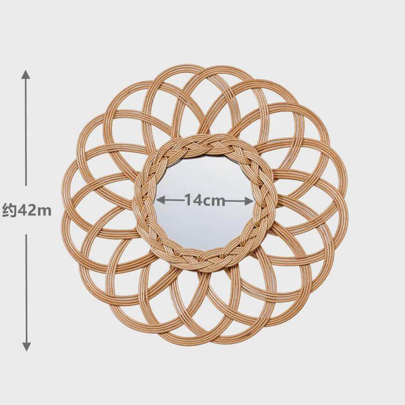 柳编壁挂镜北欧藤编镜子民宿艺术装饰梳妆台手工简约墙面化妆镜,家庭/个人清洁工具,随身化妆镜,淘宝优惠券,粉丝福利购,淘宝优惠卷