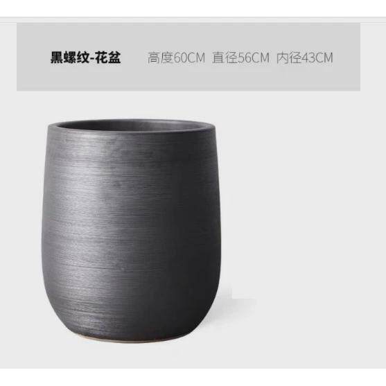 北欧花盆现代简约花瓶黑白色陶瓷绿植水培陶罐大口径室内植物摆件