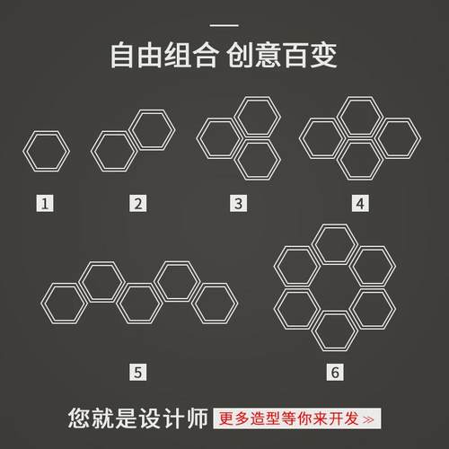 柏航LED空心六边形办公吊线灯工程220V室内照明现代悬挂式线性灯