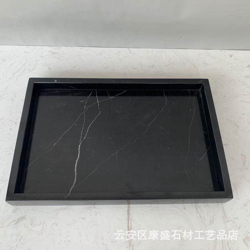大量供应茶杯大理石托盘放天然盘子家用洗手台首饰长方形收纳盘