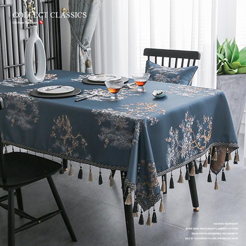 新中式茶几桌布长方形欧式客厅家用餐桌布正方形方桌台布布艺桌垫