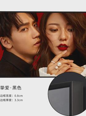 S588婚纱照放大挂墙相框窄边框定制影楼床头结婚照片全家福儿童3