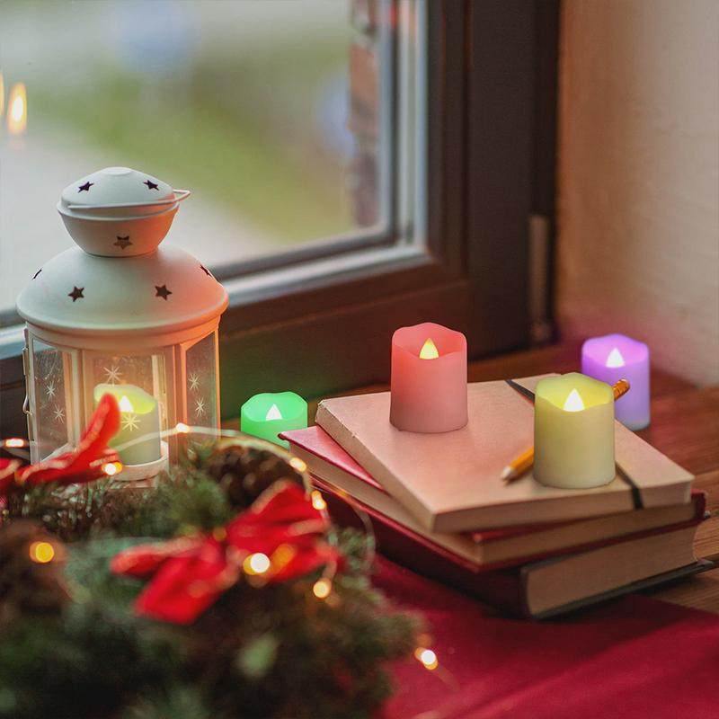 氛围电子蜡烛led蜡烛万圣节生日餐桌rgb装饰塑料遥控定时蜡烛灯