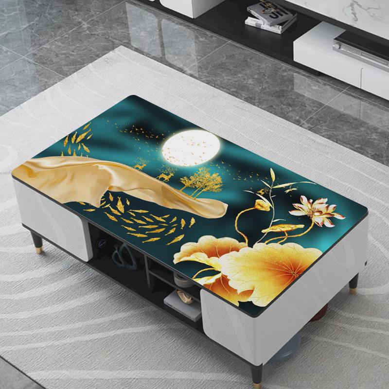 Q683茶几桌布防水家用防烫长方形餐桌台布客厅茶几垫2024新款茶几