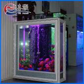 屏风生态鱼缸长方形中型超白玻璃底部过滤批发 水族箱大型欧式 包邮