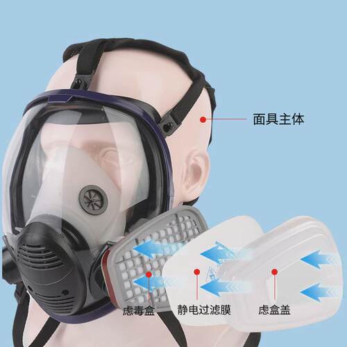 防护面罩厂家供应工业打磨面罩喷漆化工双过滤盒防毒防尘面具