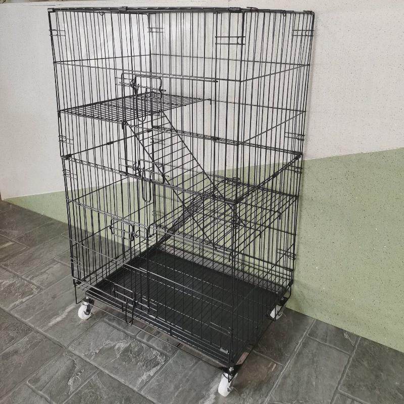 加粗铁丝免安装双层折叠宠物笼猫笼狗笼大中小型犬狗猫窝狗猫别墅