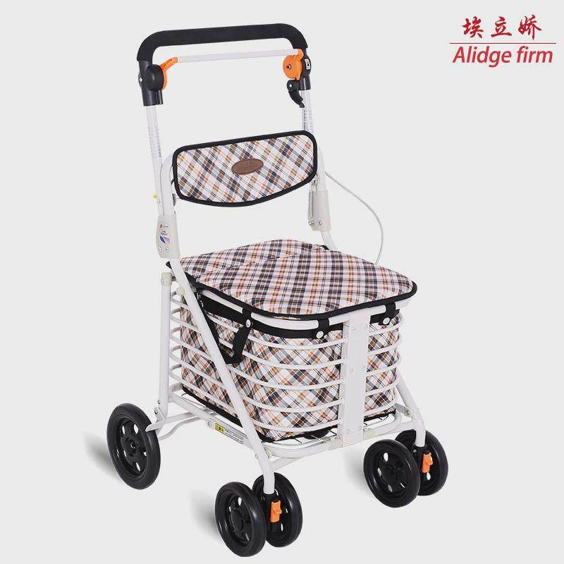 适老化可坐折叠便携助行车助力购物老年手推车小推车轻便买菜代步