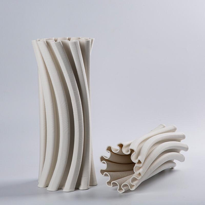 热销3d打印白色简约现代陶瓷工艺品插花创意器花瓶摆件家居软装饰