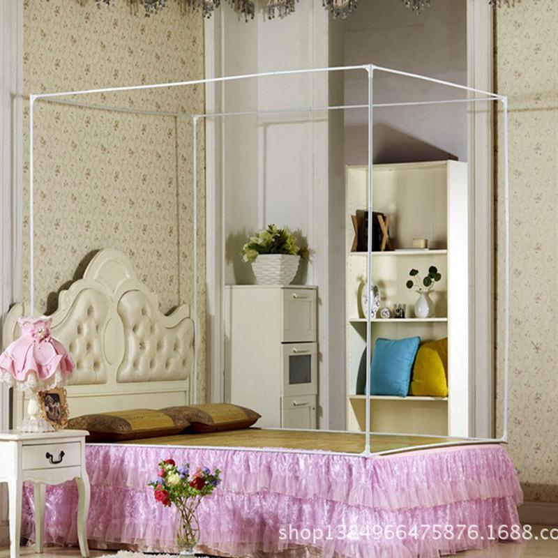 杆子加粗不锈钢蚊帐支架三开门落地式方顶帐单独架子床帘床幔新款