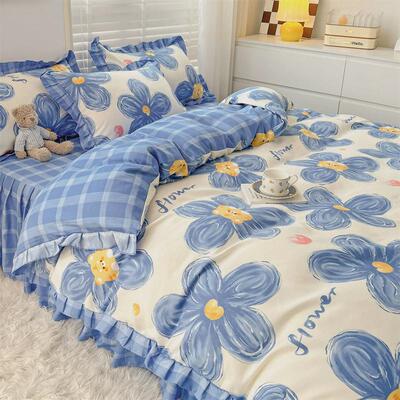 rkt4秋冬单被套单件宿舍水洗棉韩式双人床单公主被单床罩被罩厚款