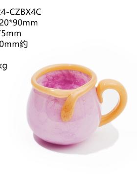 创意中古风轻奢餐桌双色拼接迷你水杯果盘碟子餐盘香薰烛台装饰品