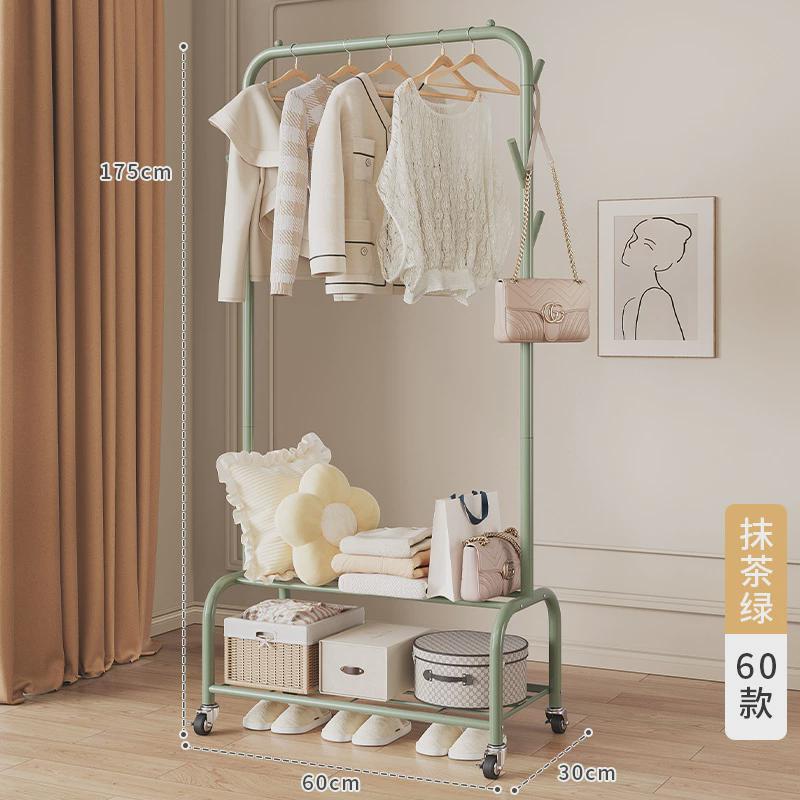 晾衣架落地家用卧室宿舍挂衣架杆室内隔夜置物收纳衣服架子衣帽架