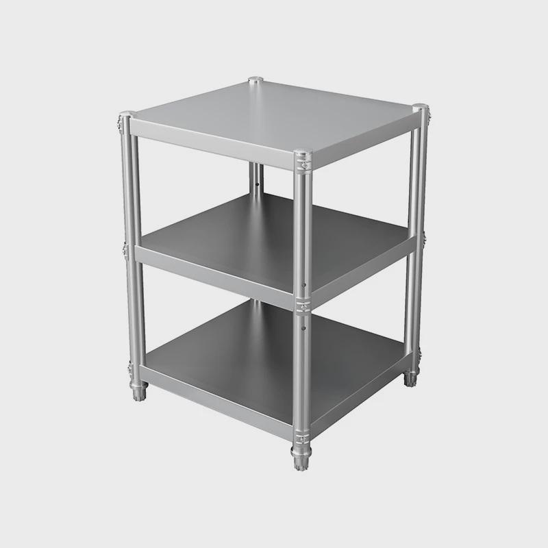 不锈钢厨房置物架三层落地菜架夹缝45cm收纳锅盆架放杂物方形新款