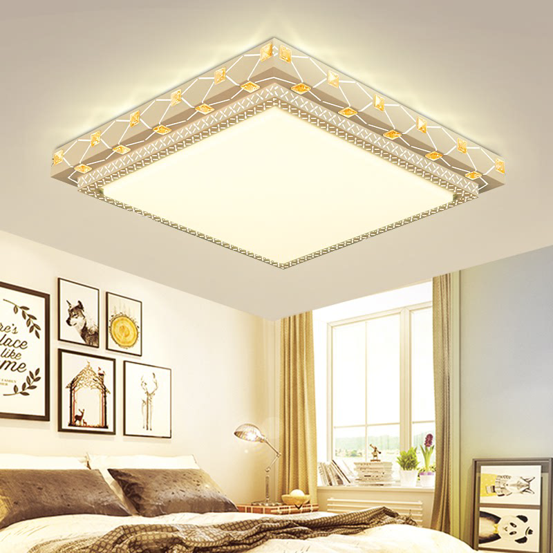 新款创意led客厅灯长方形简约现代卧室灯大气吸顶灯具套餐led家用