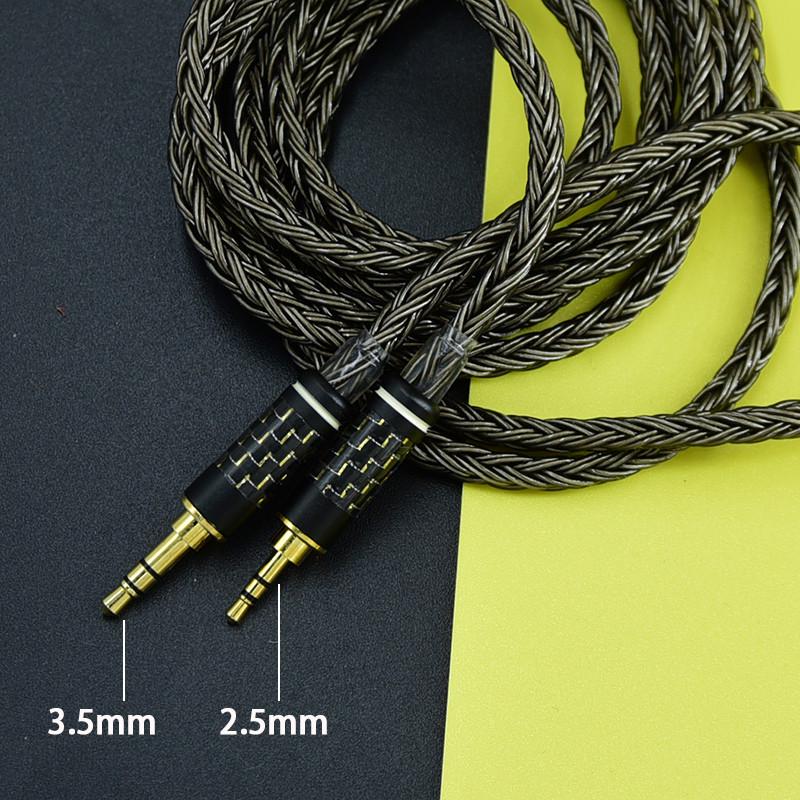 7N单晶铜镀银3.5转2.5公对公mm适用于BOSE QC 25