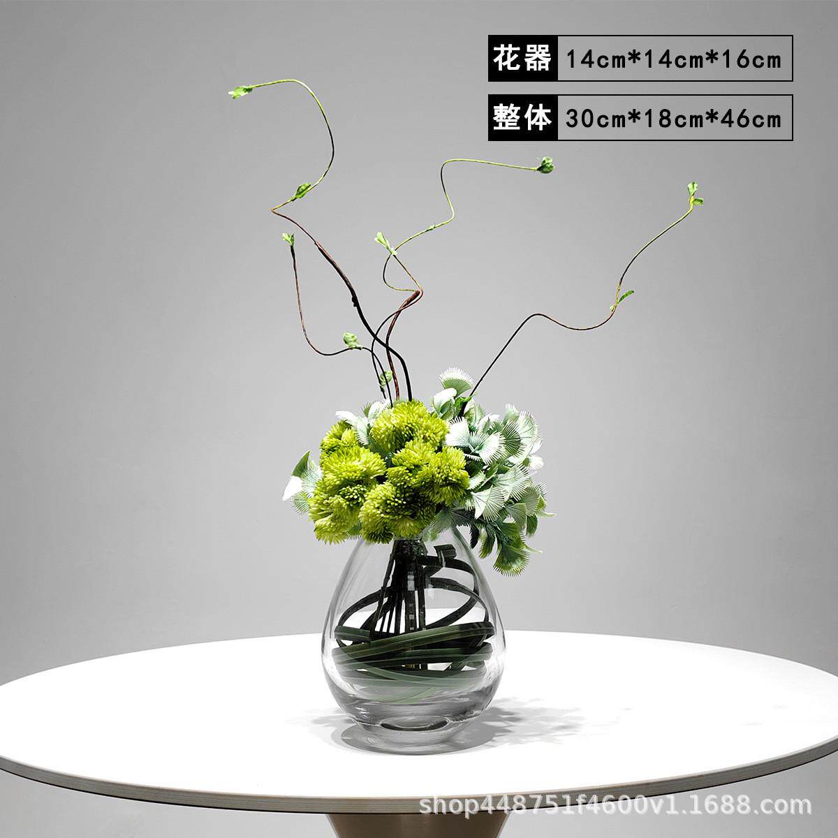 现代简约仿真花艺餐厅洽谈桌面摆小绿植花酒店样板房洗手台装饰花
