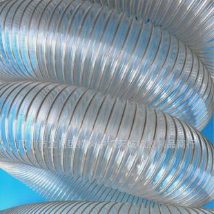 pu聚氨酯钢丝伸缩软管透明波纹通风螺旋管木工机械吸尘软管250MM