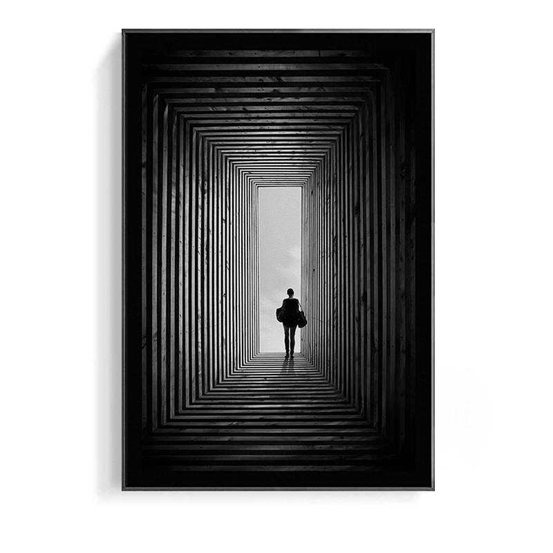北欧黑白装饰画抽象现代玄关过道办公室创意个性时尚墙画设计艺术