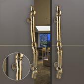 中式 仿古树枝大门拉手实木门铝合金酒店双开门高档玻璃门把手定制