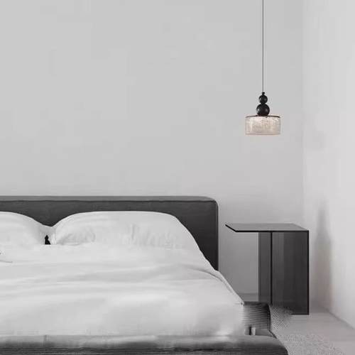 玄关过道灯轻奢卧室床头冰川吊灯现代简约创意长线餐厅吧台小吊灯