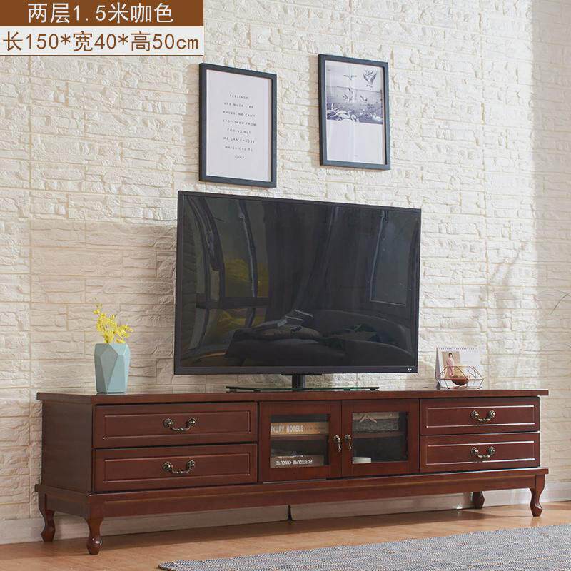 实木电视柜现代简约茶几复古小户型组合卧室地柜欧式客厅电视新品