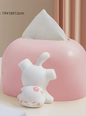 创意菠萝包小狗纸巾盒高颜值摆件ins风客厅茶几抽纸盒家居装饰品