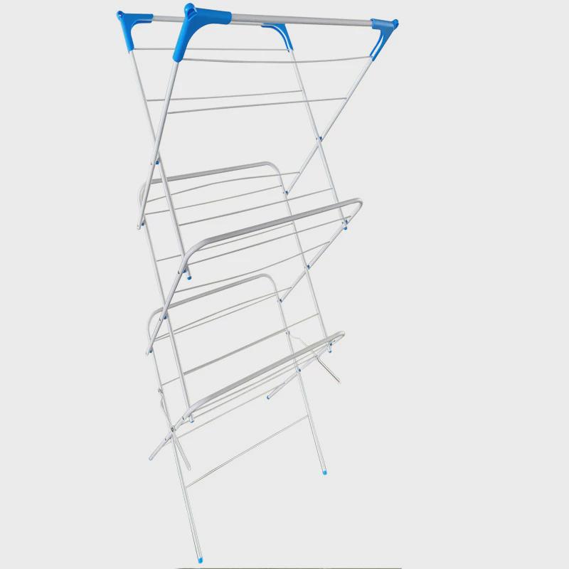 工厂直销简易家居落地晾衣架多层折叠翼型晒衣架新款晾晒衣架子