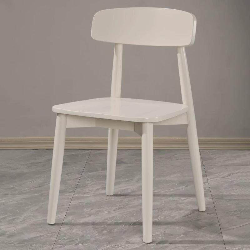 实木椅子奶油风餐椅家用白色简约网红北欧餐厅餐桌椅软包靠背凳子