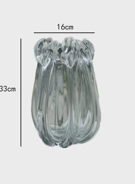 现代北欧轻奢琉璃花朵欧式水培玻璃花瓶设计师款造型家居装饰摆件