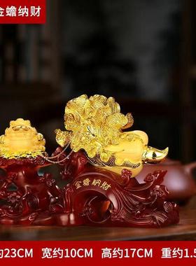 白菜摆件树脂仿玉金蟾纳财白菜工艺品摆件中式客厅家居酒柜装饰品