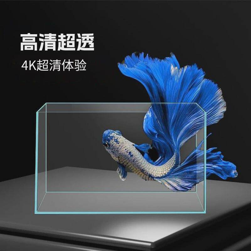 家用办公造景观赏鱼缸超白玻璃观景鱼缸加厚金晶透光空气缸