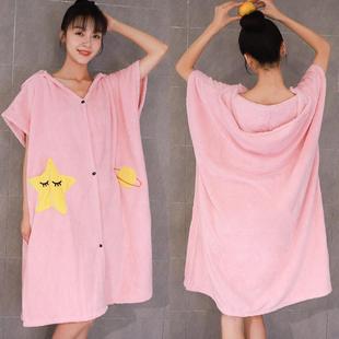 夏天可穿可裹式大人浴巾斗篷女裹巾浴袍吸水速干浴裙浴衣龚之荣