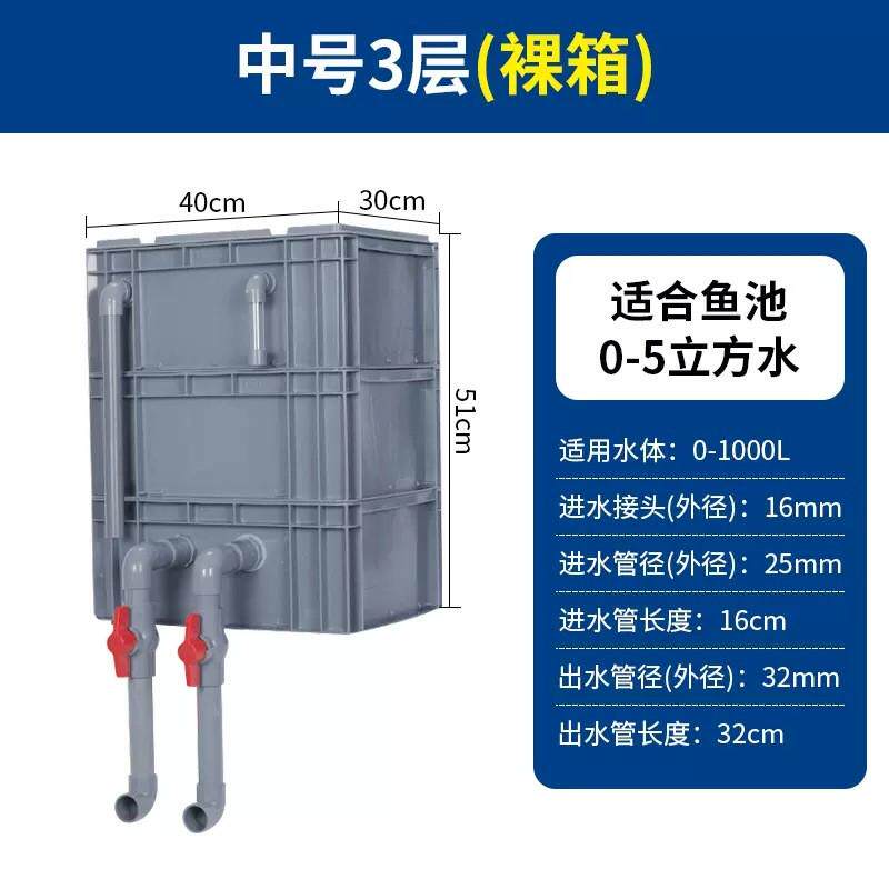 鱼缸过滤盒箱过滤鱼池净水过滤系统滴流雨淋过滤器周转箱批发
