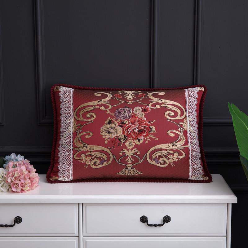 86m0客厅套抱枕靠垫皮沙发靠背大腰靠长方形不含芯欧式奢华可拆洗