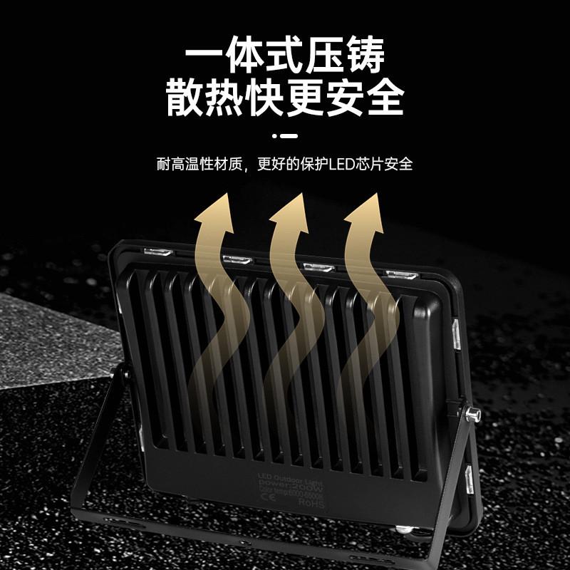 户外防水高亮LED投光灯50W100W200W300W工地庭院泛光灯
