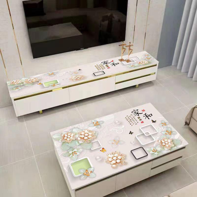 a947茶几桌布防水防油软玻璃定制加厚pvc印花盖布电视柜长方形桌