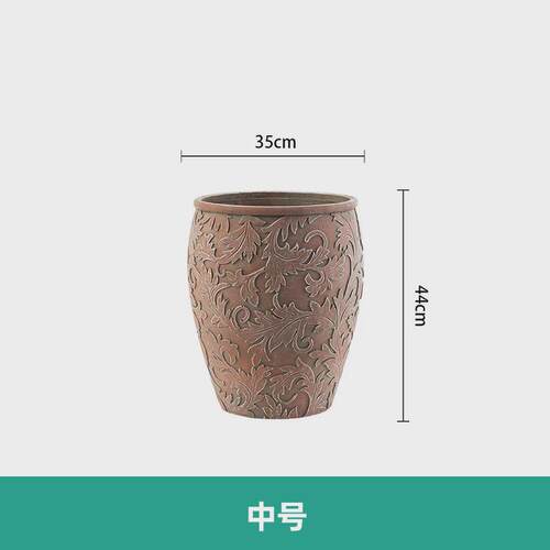 欧式创意浮雕藤花手工红色水泥花盆室内庭院绿植花器大号落地花盆