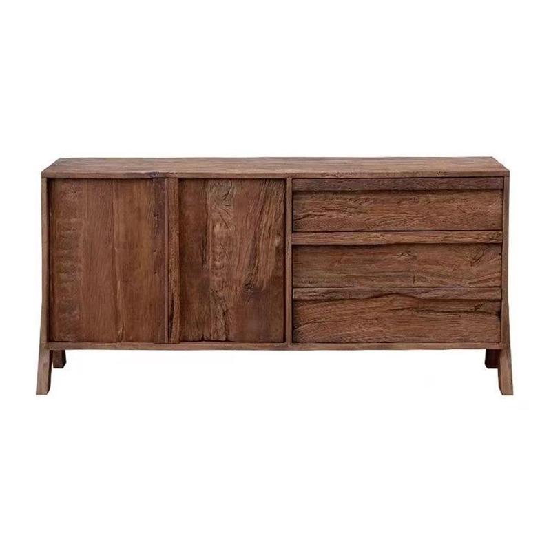 新中式老榆木柜子双开门玄关长方形斗柜靠墙储物柜实木家具餐边柜