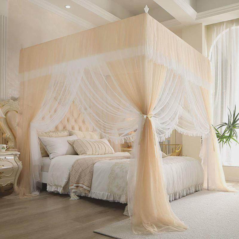 宫廷落地蚊帐双层纱双人家用1米8带.5床支架三开门公主风老式纹帐,床上用品,蚊帐,淘宝优惠券,粉丝福利购,淘宝优惠卷