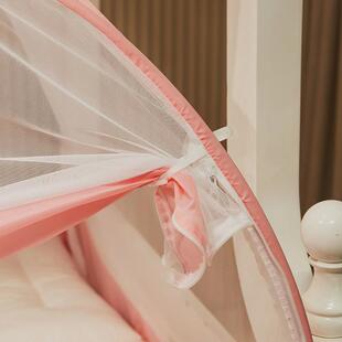 2U8K免安装子母床蚊帐1.2m1.5米儿童上铺蒙古包1m下铺135cm全底可