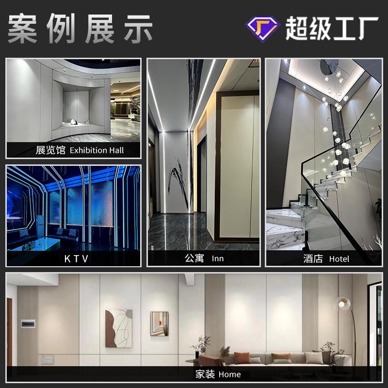 L6Y磨砂质感pvc碳晶实心大板8厘碳晶板竹炭木金属PET饰面板支持