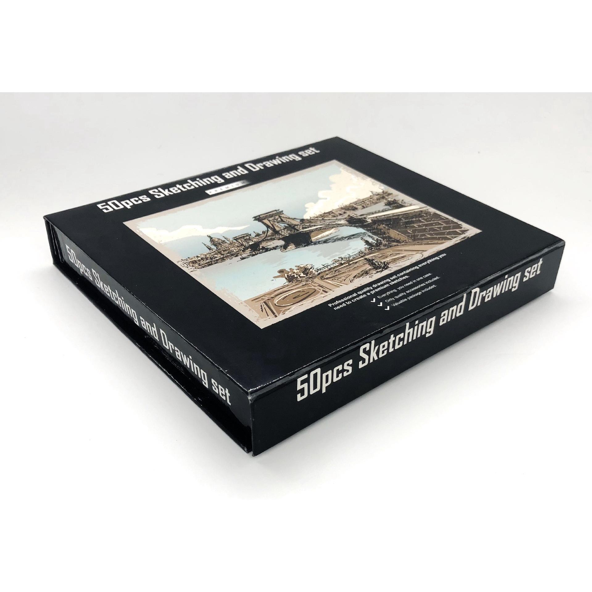 组素描绘图铅笔新品套炭笔橡皮美术画笔套组50件绘画笔套装