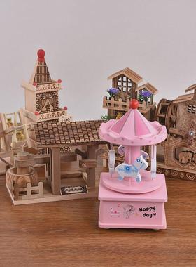 工艺品小木屋带灯万圣节装饰创意摆件礼品小房子模型装饰品摆设