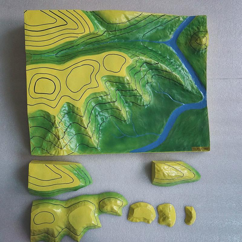 地理等高线地形图判读模型地形地貌教学怒发冲冠范式氏起电机静电