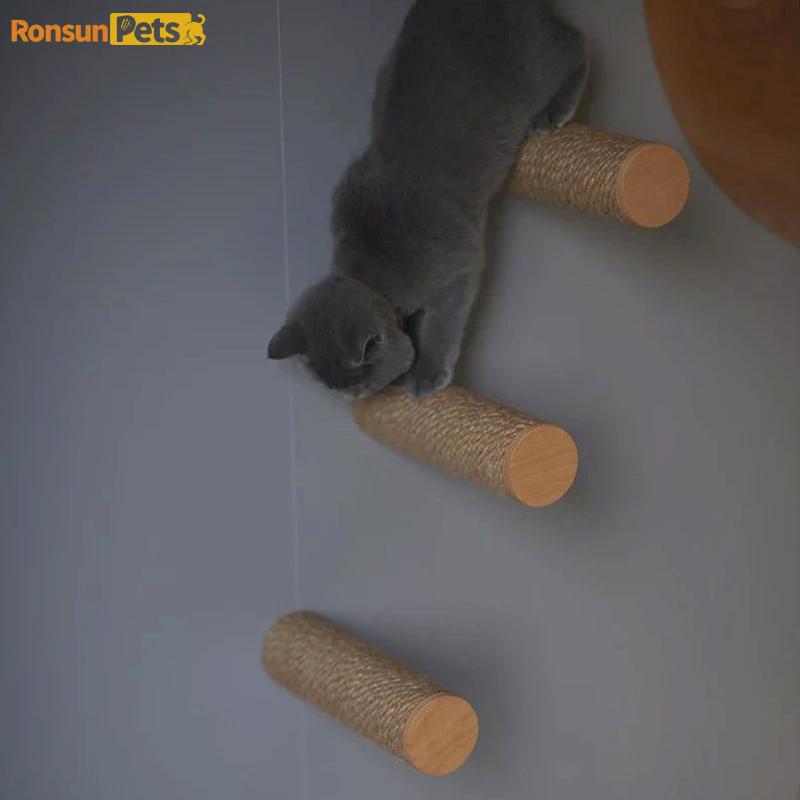 猫抓柱爬墙不掉屑剑麻绳猫爬架墙壁猫咪爬架猫上柱台阶猫抓柱壁挂图片