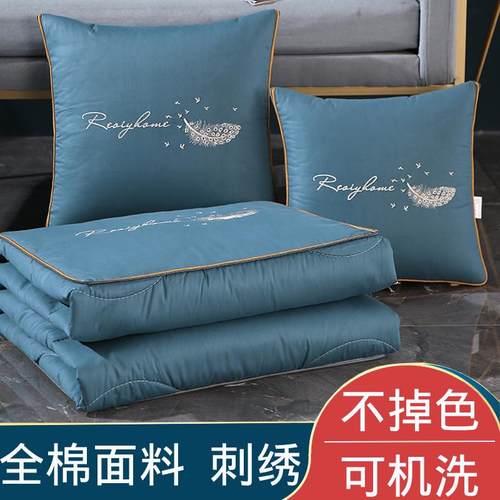 折叠纯棉抱枕被子两用午睡枕头空调被二一车载靠垫汽车上用全棉