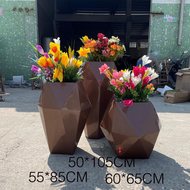 户外花花器玻璃钢厂家大花盆组合售楼部开业现代组合商业街钵花器